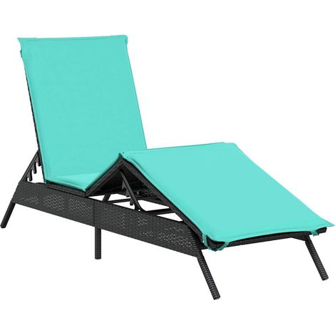 Maison Exclusive - Lettino prendisole con Cuscino in Polyrattan Nero