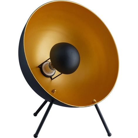 SPOUTNIK - Lampe à Poser en Métal Noir et Doré (1/4)