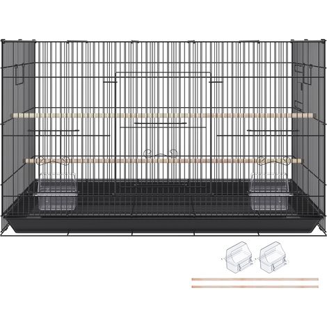 Mophorn 30-Zoll-Vogelkäfig, großer Metallkäfig für Sittiche, Nymphensittiche, kleine Papageien, Unzertrennliche, Wellensittiche und Kanarienvögel, Haustierkäfig mit Rollständer und Tablett