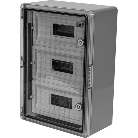Armario distribución 42 módulos (14x3) 350X500X190mm. Puerta transparente