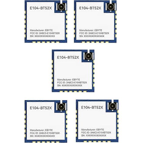 Packung mit 5 Bluetooth-zu-Seriell-Port-Modulen DA14531 BLE5.0 COJXU E104-BT52X, geringer Stromverbrauch, kompaktes Format, drahtloses SMD. (1/5)