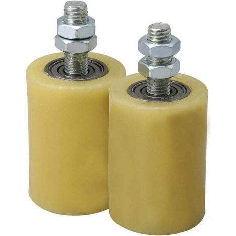 Roulement à rouleaux en acier Ulisem M12 50 x 70 mm, roue de guidage PP avec roulement 6201 pour porte électrique, 2 pièces (1/4)