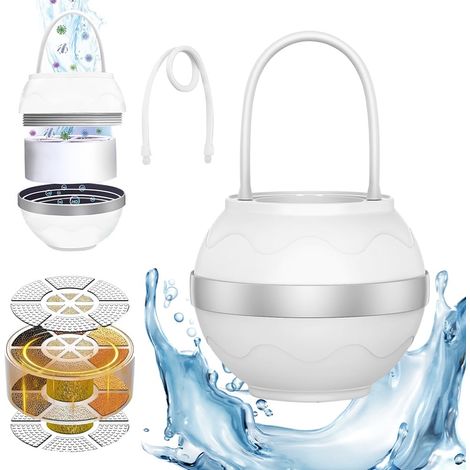 Filtre à Boule de Baignoire, 8 Étapes Filtre à Eau de Baignoire, Filtre de Baignoire pour Bébés et Adultes, Pour une Peau Plus Douce et Plus Lisse - Sans BPA - 2 500 Gallons de Filtration (1/5)