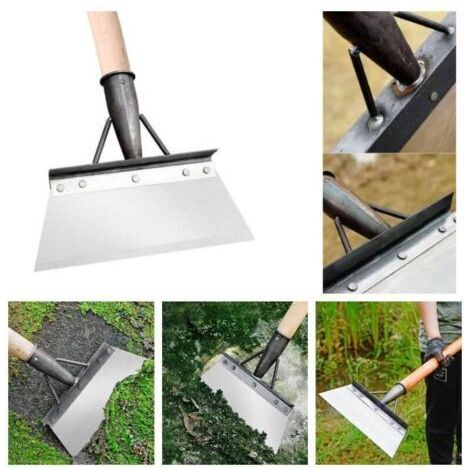 Pelle de jardinage multifonctionnelle, pelle de nettoyage, aménagement paysager en acier inoxydable, jardin, plantation, grattage du sol, pelle de ferme, outil de désherbage, 25cm