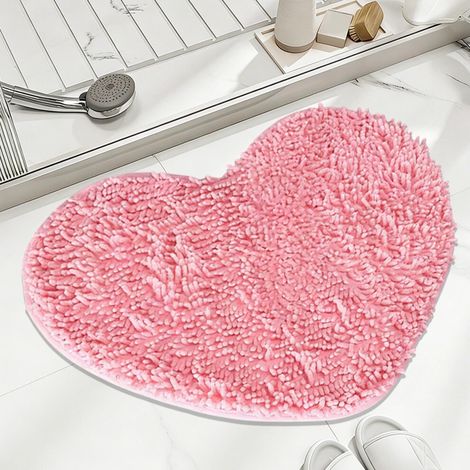Tapis en forme de cœur, paillasson doux, antidérapant et lavable, tapis absorbant et antidérapant pour salle de bain, entrée, mariage – Compatible avec tous les types de sols (1/5)