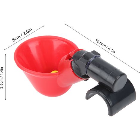 Bebedero automático de ABS para pollos y aves de corral – 10 unidades, rojo, tipo de montaje G3/4 y G1/2, resistente a la temperatura. (1/5)