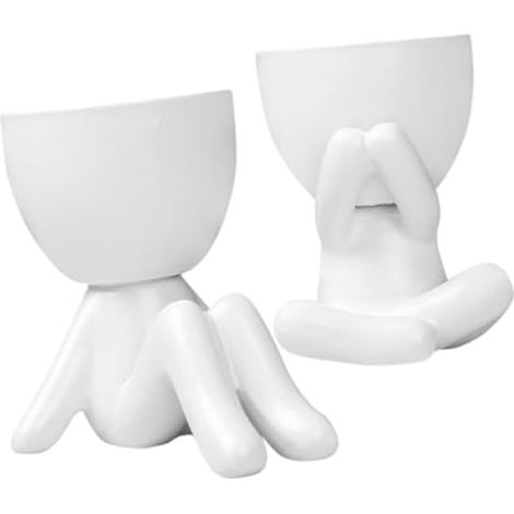 Lot de 2 petits pots en céramique pour bonsaï, idéaux pour les plantes d'intérieur, la décoration de bureau et les loisirs créatifs. (1/5)