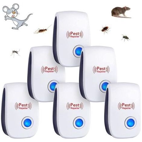 6er-Pack Ultraschall-Schädlingsbekämpfer für den Innenbereich, gegen Mücken, Mäuse, Kakerlaken, Nagetiere, Ameisen, Spinnen und Insekten (AIPERQ)