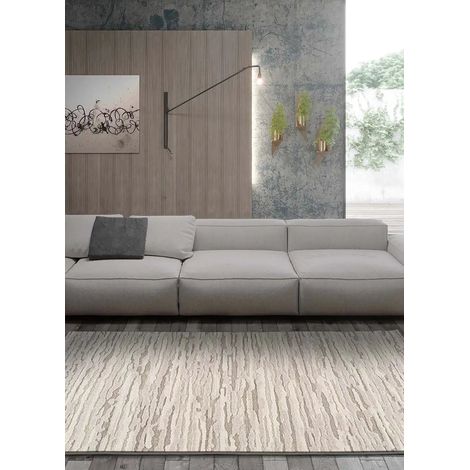 ATTICGO Tapis abstrait avec relief YEN 17 Beige 80x150 cm (1/4)