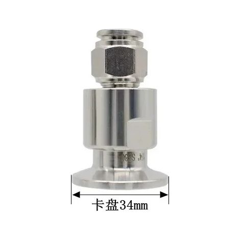 (TC34MM-Chine continentale-16mm-SS304) Raccord de tuyau d'air Tri Clamp SS304 SS316L en acier inoxydable PC, fixation rapide par simple pression (1/5)