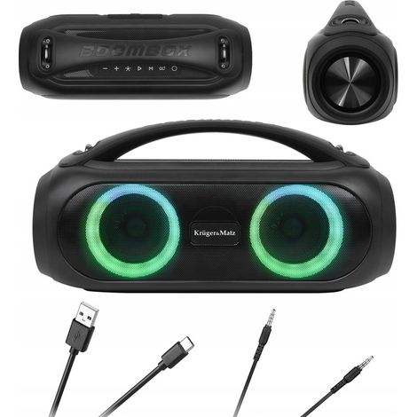 Altavoz Bluetooth USB AUX FM TWS Kruger&Matz IPX5 retroiluminado JOY 2 (1/5)