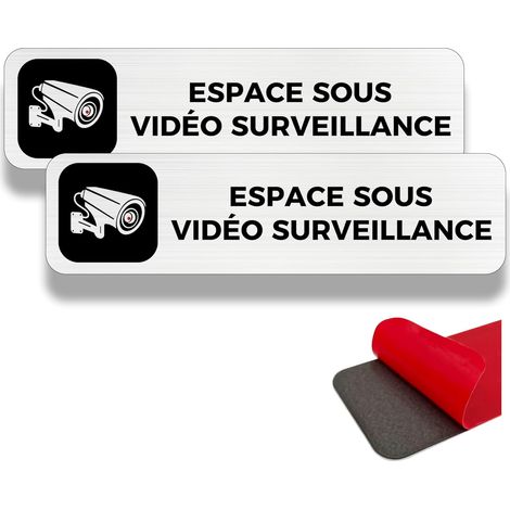 Panneau de Caméra, Panneaux de Propriété Privée, 19×5 cm, Alarme de Sécurité, Intérieur/Extérieur, en Aluminium, Avec Autocollant (Vidéo Surveillance) (1/5)