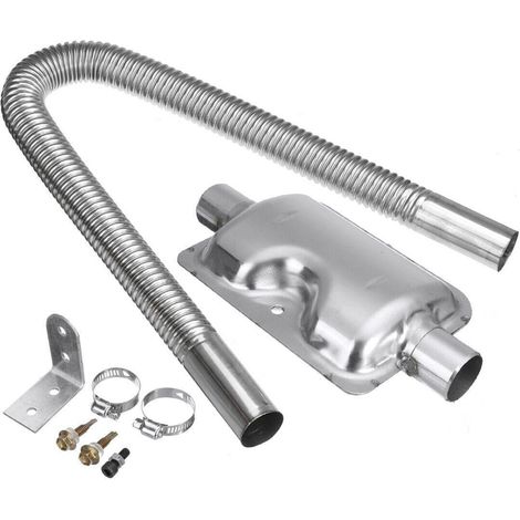 Tuyau d'échappement 60cm en acier inoxydable pour chauffage de stationnement, silencieux intégré, conduit d'air pour réchauffeur, accessoire durable (1/5)
