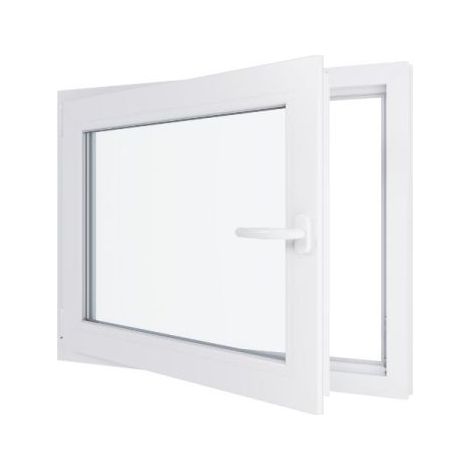Finestra in PVC - Triplo vetro - Bianco - 900 mmx700 mm cm