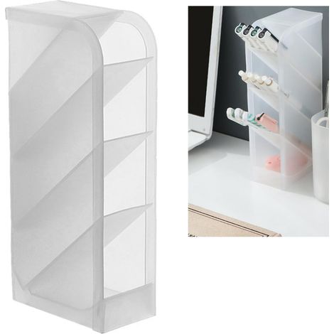 Lippenstift-Organizer, 4 Fächer, Kunststoffbehälter für Lipgloss, tragbarer Kosmetikständer für Schminktisch, Studentenwohnheim oder Büro (1/5)