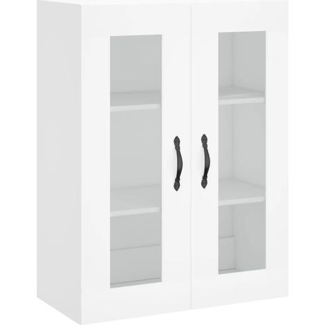 Mobile contenitore moderno a parete 69,5 x 34 x 90 cm funzionale stile minimalista legno bianco 020049295