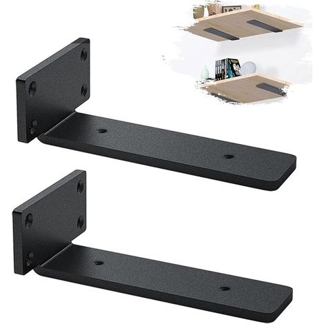 Lot de 2 Equerre Etagere Murale, équerre Industrielle,Equerre Charge Lourde,5 mm D'épaisseur, Support étagère Murale (15 cm) (1/5)