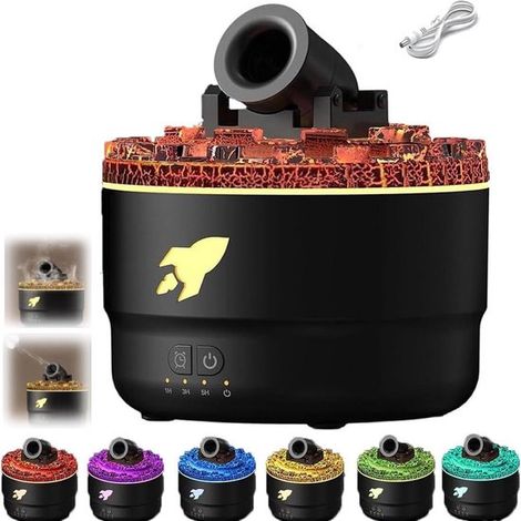 Luftbefeuchter – 2 Sprühmodi – Leiser Luftbefeuchter – 280 ml – LED-Licht – Duftdiffusor – Cannon Luftbefeuchter (schwarz)