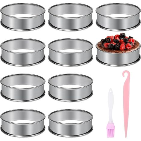 8 Pieces Diameter 8 cm Stainless Steel 430 Cake Rings for Muffin Crumpets (1/5)