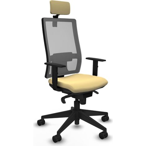 Sedia da ufficio piqueras y crespo Horna grigio crema comoda