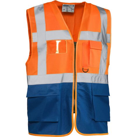 GILET ALTA VISIBILIT ARANCIO/BLU LASER TG.3XL