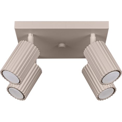 Lampada da soffitto moderna color tortora quadrata 25 cm faretti a coste mobili 4xGU10 10W KARBON Sollux Lighting (1/5)