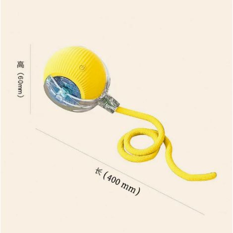 Une balle pour animaux de compagnie à roulement automatique intelligent à 360°, rechargeable, avec un mouvement irrégulier, adaptée aux chats et aux chiens.