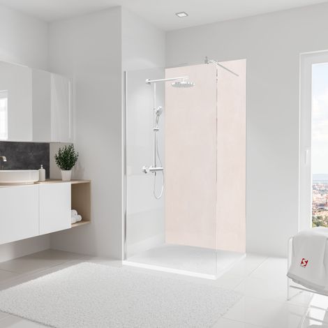 Schulte – Panneau mural de douche crépi greige 100 x 210 cm – Étanche et hydrofuge – Installation rapide sans outils – Résistance à la chaleur 100°C