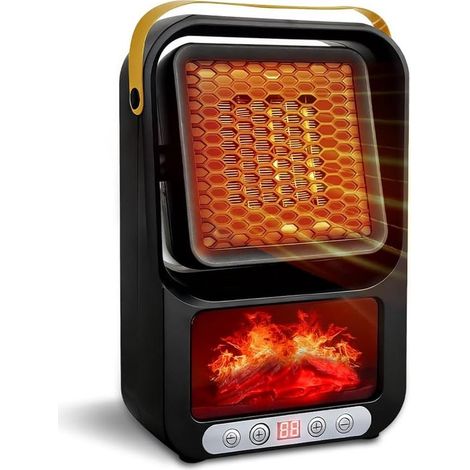 Calefactor de ventilador de bajo consumo,calefactor pequeño de 800 W con termostato y control remoto,temporizador de 1 a 12 horas (1/5)