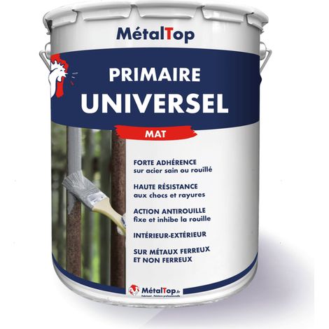 Primaire Universel - Blanc pur - RAL 9010 - Bombe 400 ml - Métaltop (1/5)