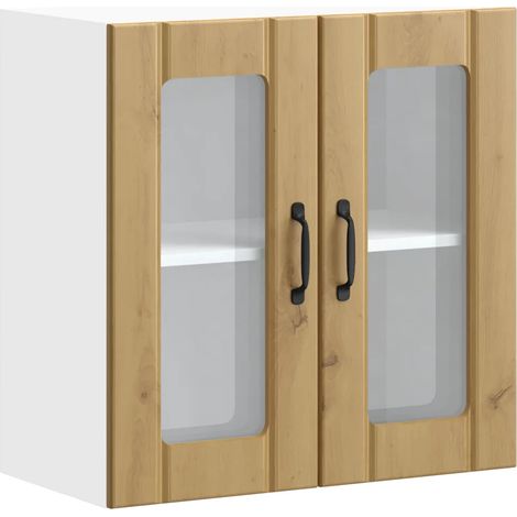 Armadietto pensile da cucina spazio portaoggetti 60 x 31 x 60 cm in legno multistrato rovere artigianale 020050231