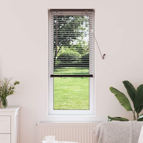 Venetianer Jalousie Dunkelbraun mit Muster 150 x 60 cm PVC
