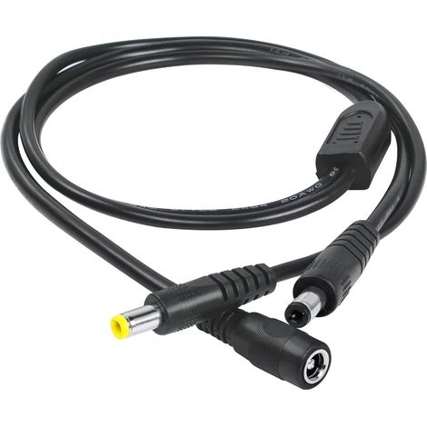 Câble d'extension CC 5,5 x 2,5 mm femelle vers CC 5,5 x 2,5 mm et DC 5,5 x 2,1 mm mâle - Câble d'alimentation CC 2 voies - Répartiteur en Y pour vidéosurveillance, appareil photo, DVR (1/5)