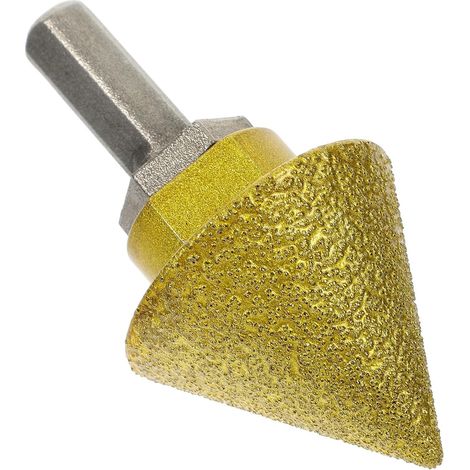 Foret Diamanté de Chanfreinage M10 38mm, Grain 46, Or  Corindon et Acier au Manganèse, Tige Hexagonale 3/8, Counters (1/5)