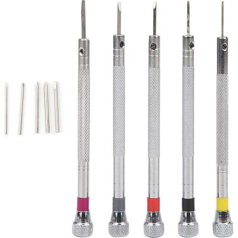 Jeu de Tournevis de Montre Professionnel, Jeu de Tournevis de Réparation de Lunettes, Kit de Réparation de Lunettes pour Lunettes de, Horloger, Bijoux, Ordinateur,. (1/5)