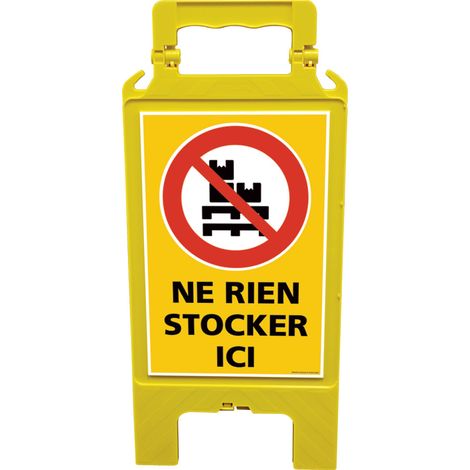 Chevalet de signalisation, attention avertissement ne rien stocker ici - Chevalet jaune (1/5)
