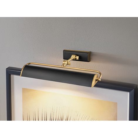 LED Bilderleuchte in Schwarz-Altmessing, verstellbar, Breite 44,5cm (1/5)