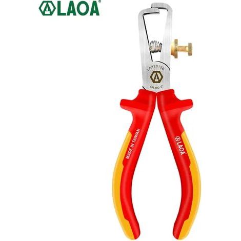VDE-Abisolierzange, 15 cm, 1000 V, GS-gekennzeichnete isolierte Abisolierzange, flammhemmend, hochtemperaturbeständig, Crimpzange, Kabelschneider, Drahtseil, LAOA (1/5)