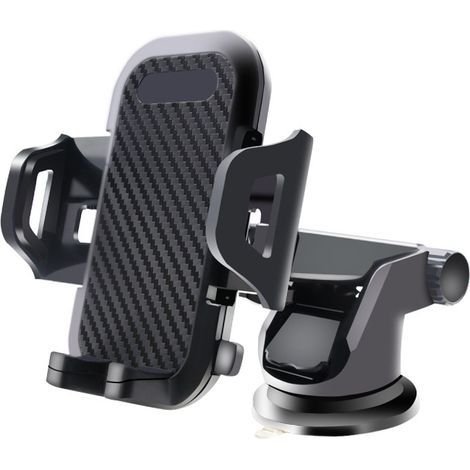 Support de téléphone portable à ventouse rétractable pour voiture, support de téléphone portable multifonctionnel à sortie d'air, support de voiture lavable (noir) (1/5)