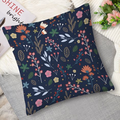 Housse de Coussin décoratif fleurs roses, tendre (1/5)