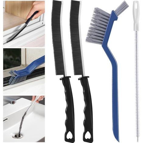 4 Pièces Brosse De Nettoyage, Brosse Interstice, Brosse Joint Carrelage, Brosse Drain, Pour Salle De Bain Cuisine (1/5)