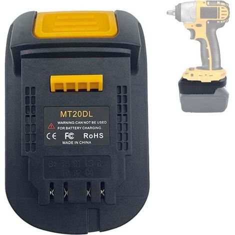Adaptateur MT20DL pour remplacement de batterie Makita 18 V pour batterie Dewalt 20 V, pour outil de batterie au lithium Dewalt 18 V, pour convertisseur adaptateur BL1820, BL1850, BL1860 (1/4)