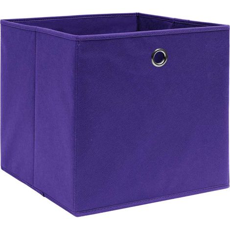 Maison Exclusive - Boîtes de rangement 4 pcs Violet 32x32x32 cm Tissu (1/5)