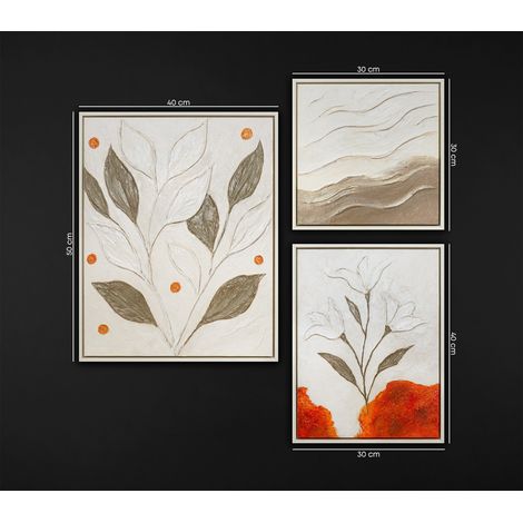 Gemälde Natürliche Harmonie Rahmen Beige 3-teilig (1/5)