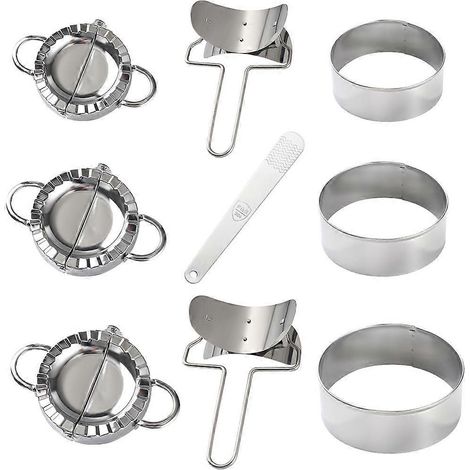 9-teiliges Set Teigtaschenform und -ausstecher aus Edelstahl
