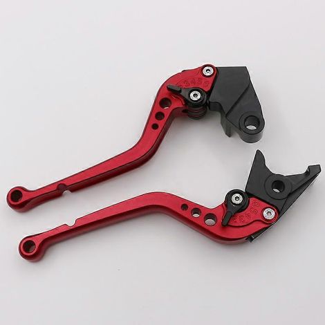 Convient aux motos Kawasaki VERSYS1000, levier de klaxon réglable en alliage d'aluminium pour guidon de frein et d'embrayage modifié (tige longue rouge) (1/5)