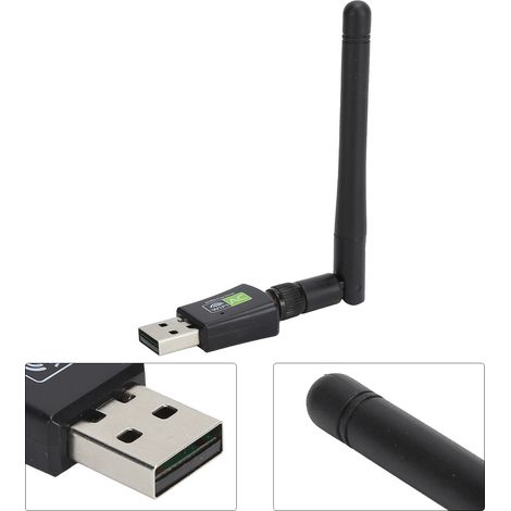 Adaptateur WiFi USB Double Bande 600Mbps 2.4G/5G Antenne Externe Carte Réseau Noir (1/5)