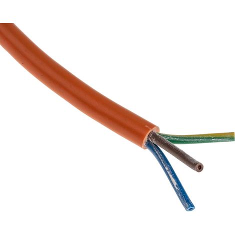Câble d'alimentation RS PRO 3G0,75 mm², gaine PVC Orange, 100m ( Prix pour Bobine de 100 Mètres )