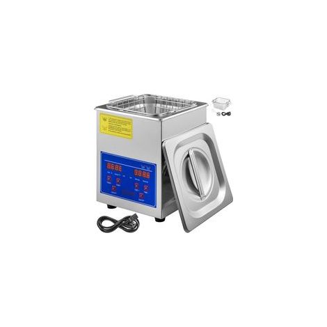 Nettoyeur à ultrasons 2L en acier inoxydable – Fréquence 40 kHz – Puissance 60W – Minuterie numérique pour nettoyage bijoux et outils