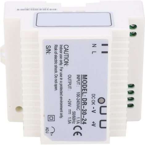 Alimentation à découpage BERM® DR-30-24 sur rail DIN 30 W 24 V (tension d'entrée unique 100-240 V CA) (1/5)